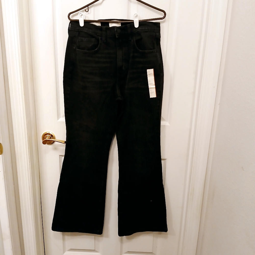 NWT Universal Thread Flare High Rise Women's Size 10S Men's Size 32x30 Black